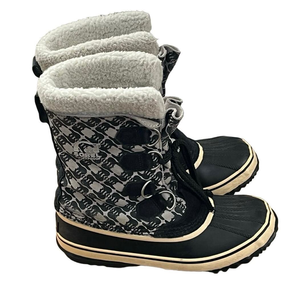 Sorel 1964 Pac Graphic BOOTS Waterproof Winter Snow Hiking Black Size 7